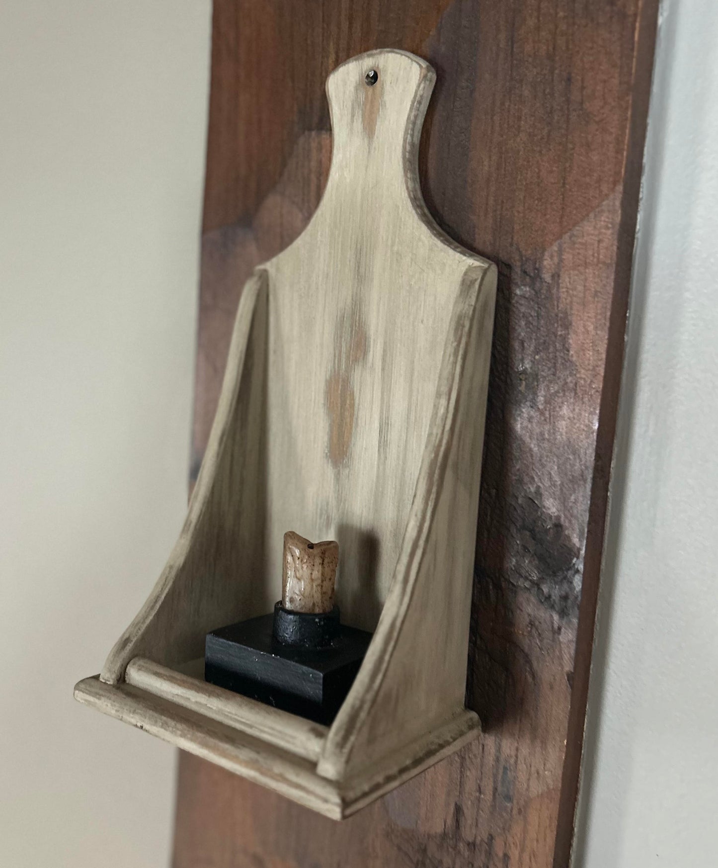 Early New England Inspired Colonial Wall Primitive Sconce Shelf