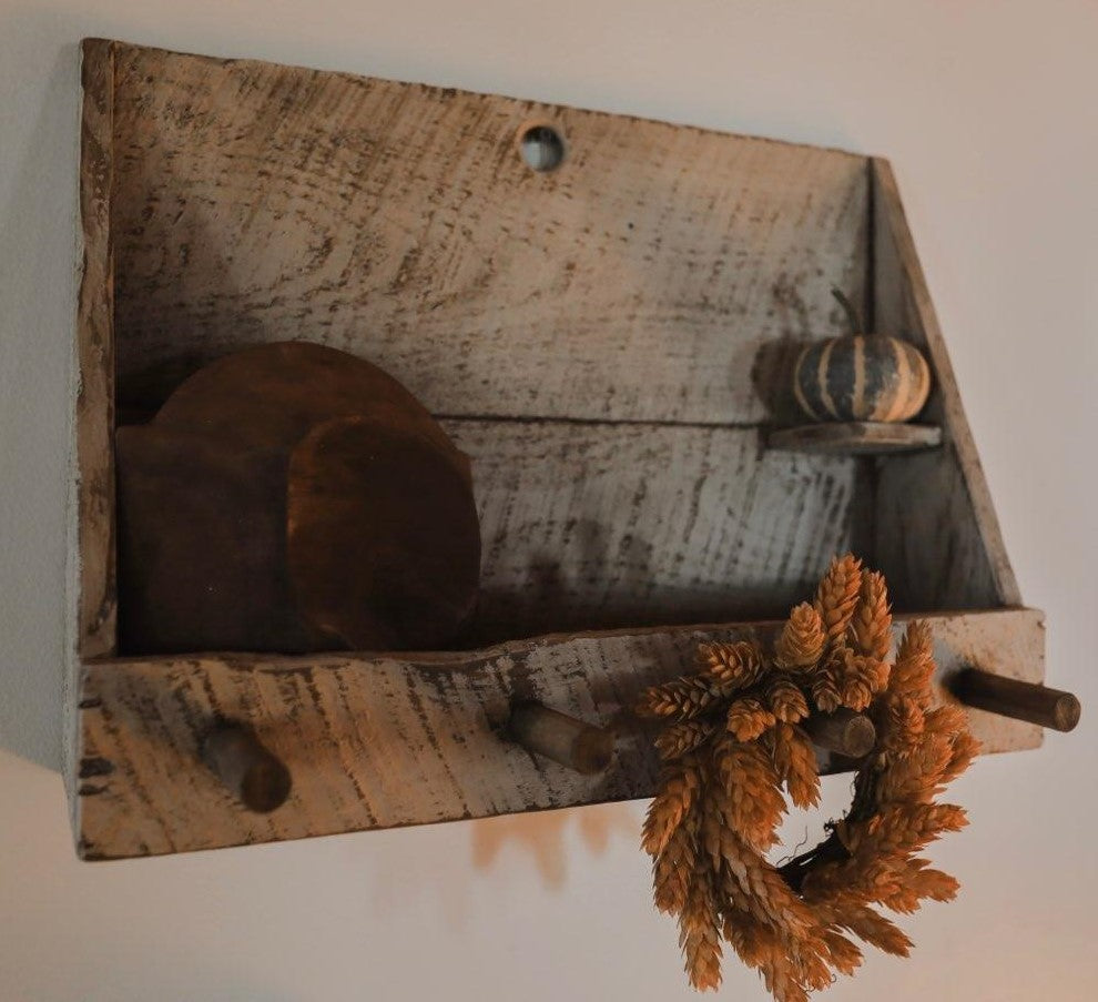 Primitive Wall Box Farmhouse Peg Board Staple
