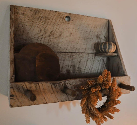 Primitive Wall Box Farmhouse Peg Board Staple