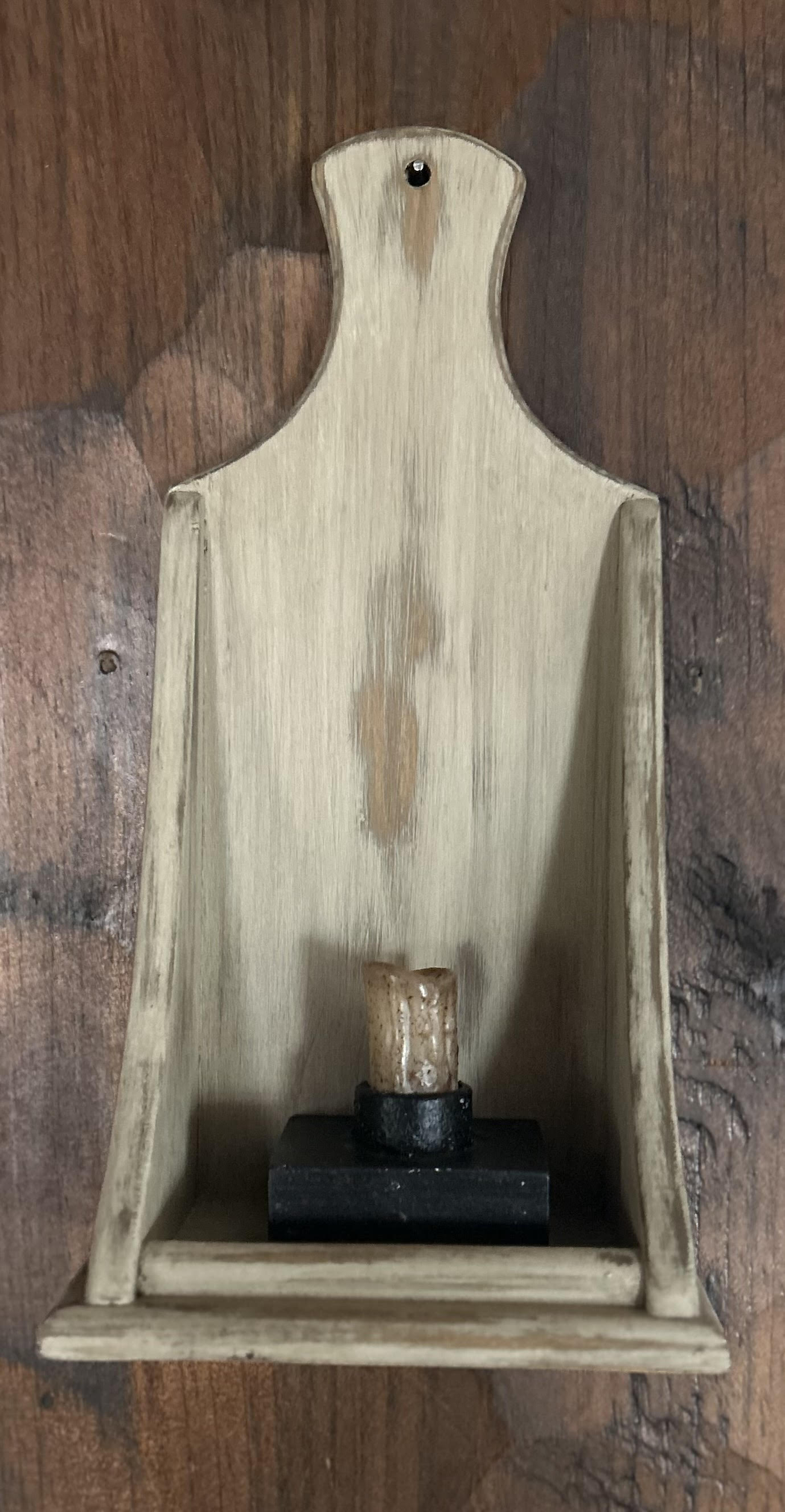 Early New England Inspired Colonial Wall Primitive Sconce Shelf