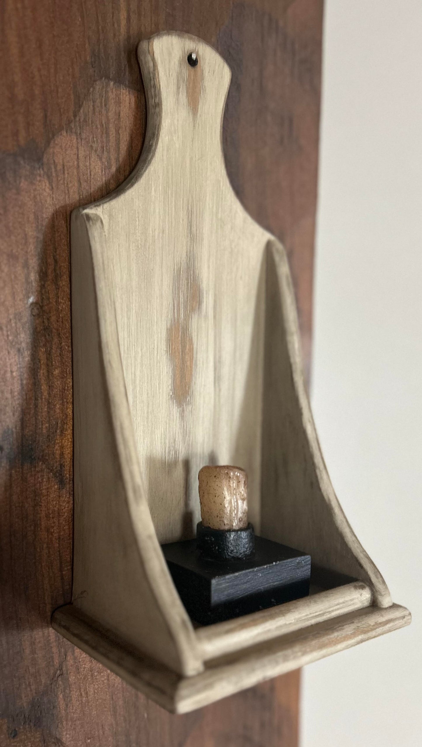 Early New England Inspired Colonial Wall Primitive Sconce Shelf