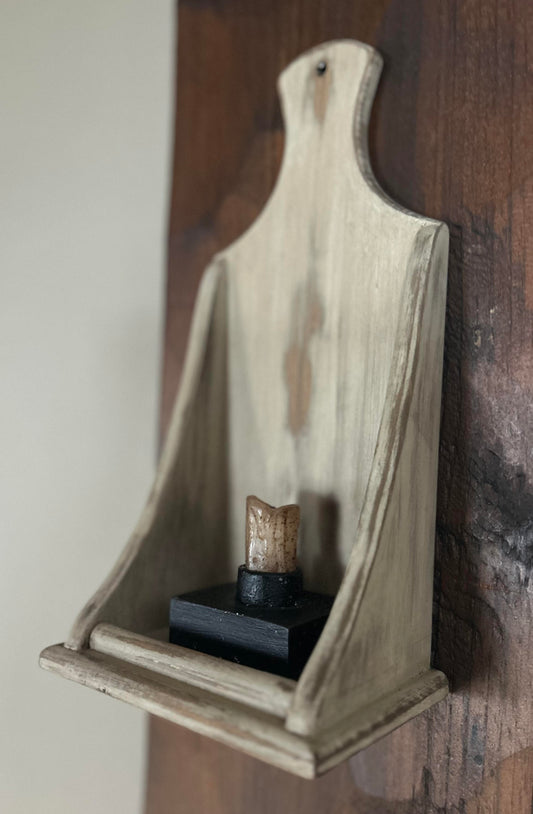 Early New England Inspired Colonial Wall Primitive Sconce Shelf