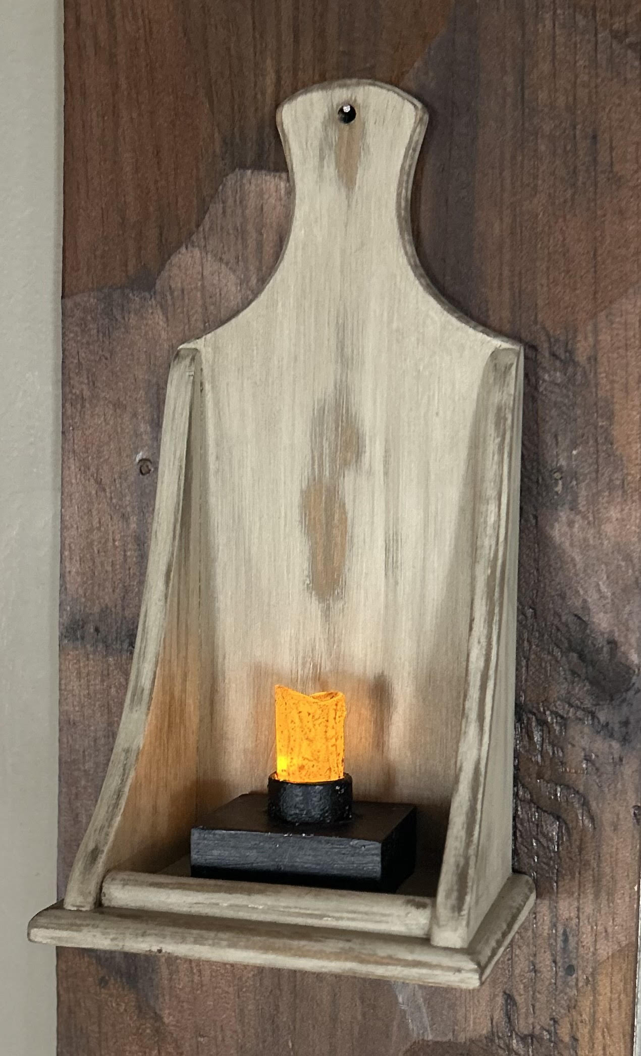 Early New England Inspired Colonial Wall Primitive Sconce Shelf